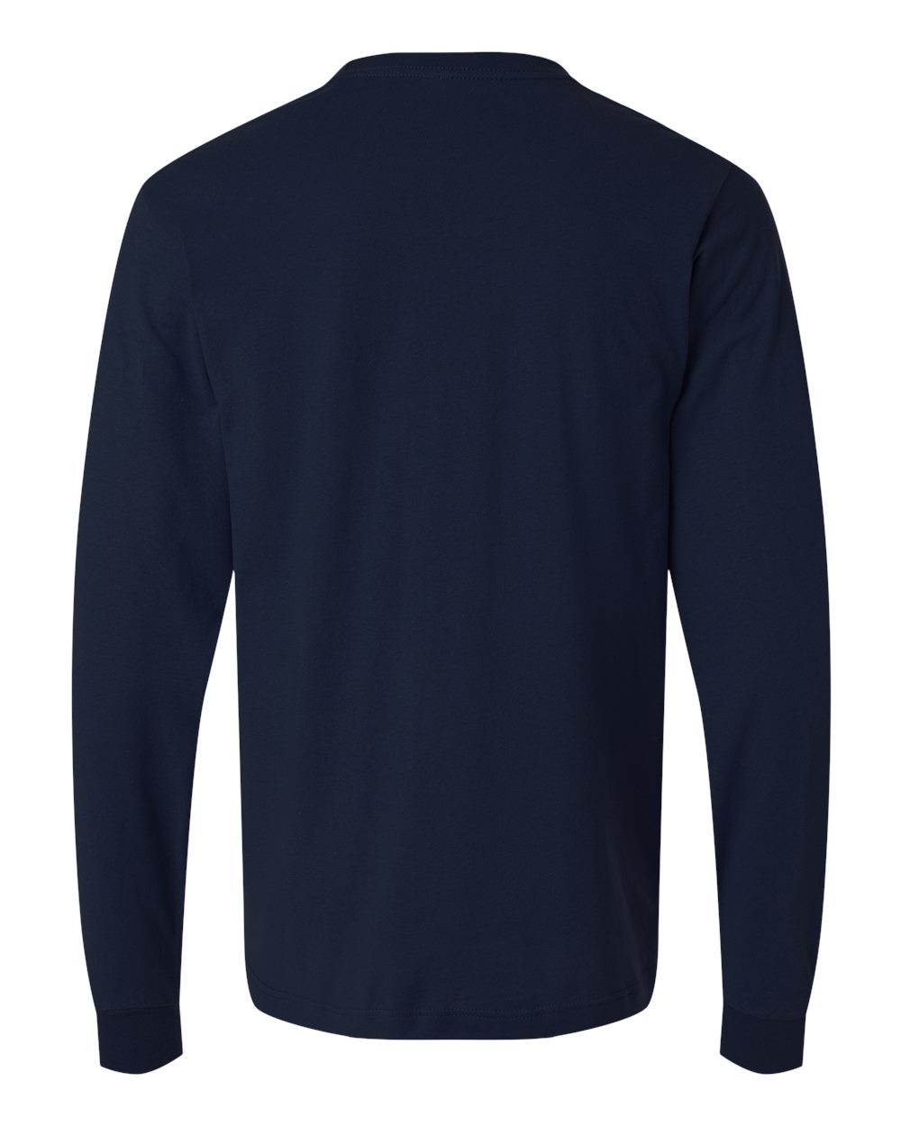 Unisex Fine Jersey Long Sleeve T-Shirt - Back - B00059652 - Navy