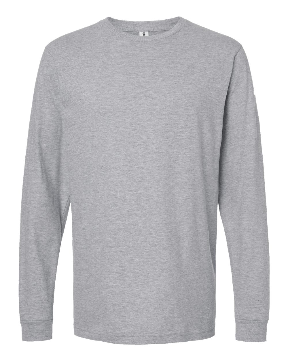 Unisex Fine Jersey Long Sleeve T-Shirt - Front - B00059092 - Heather Grey