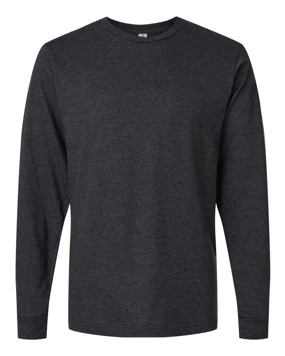 Unisex Fine Jersey Long Sleeve T-Shirt - Front - B00059152 - Heather Graphite