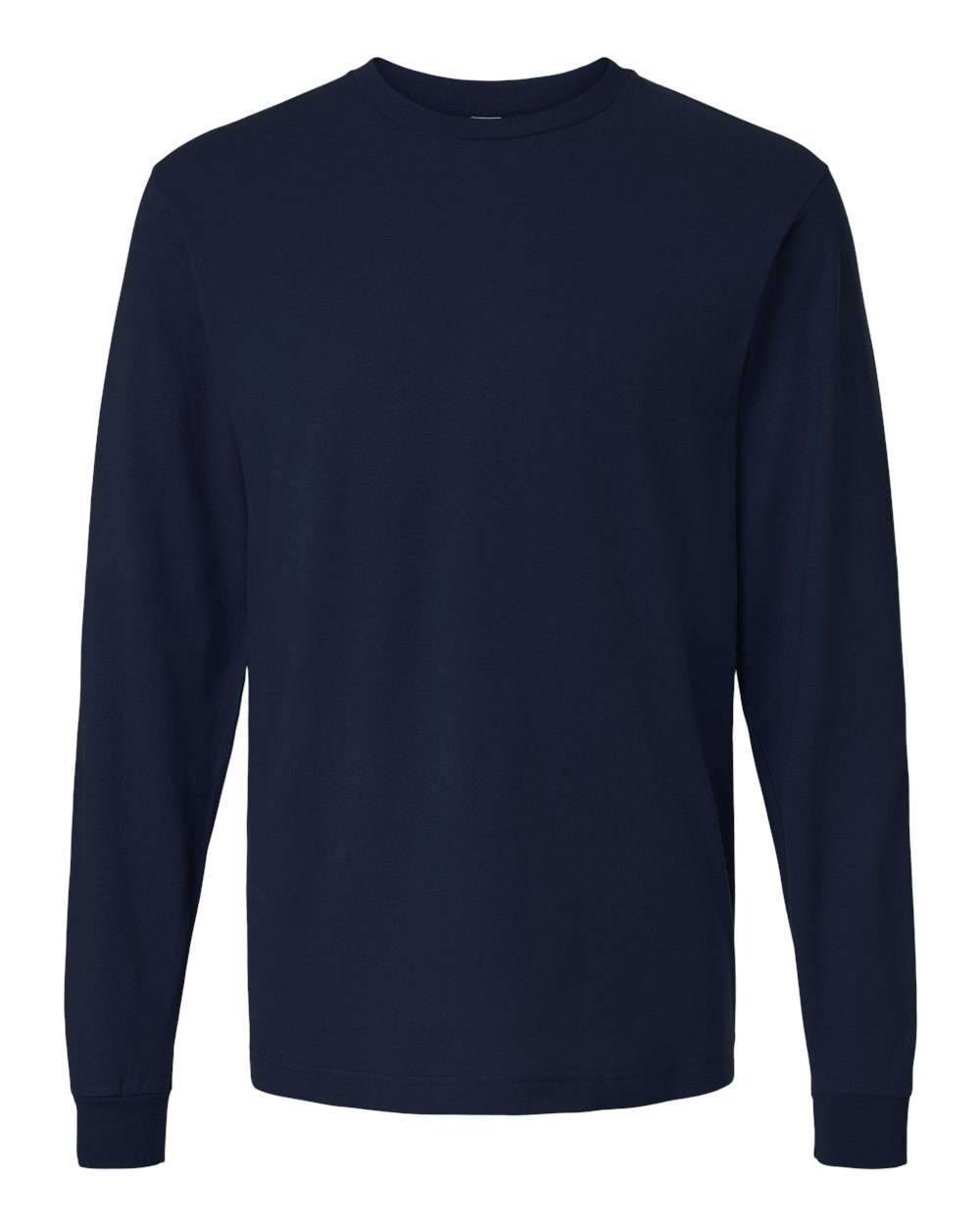 Unisex Fine Jersey Long Sleeve T-Shirt - Front - B00059652 - Navy