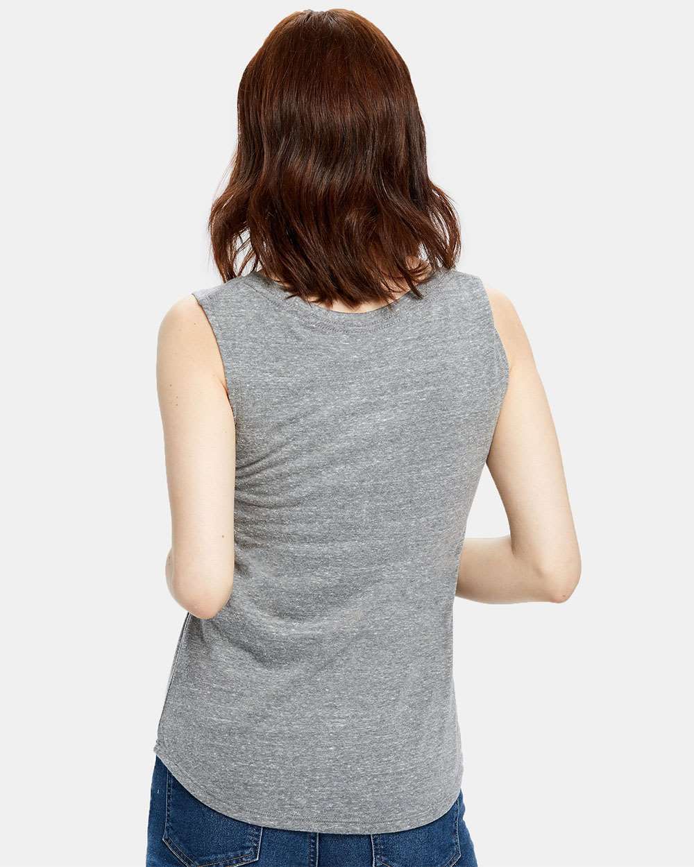 Women's Muscle Tank Top - OnModelBack - B10173594 - Tri Grey