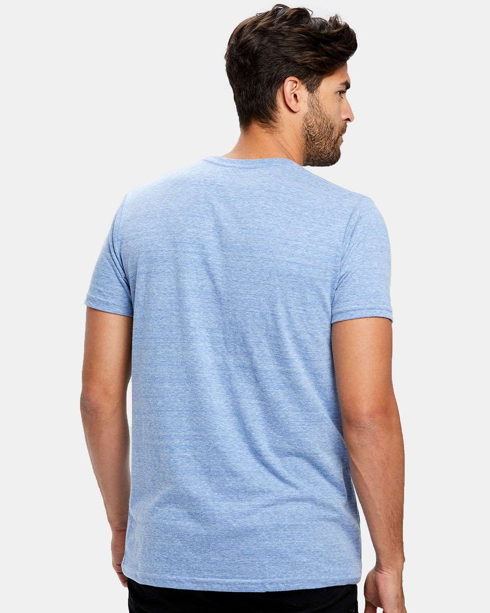 Unisex Tri-Blend T-Shirt - OnModelBack - B10673252 - Tri Blue
