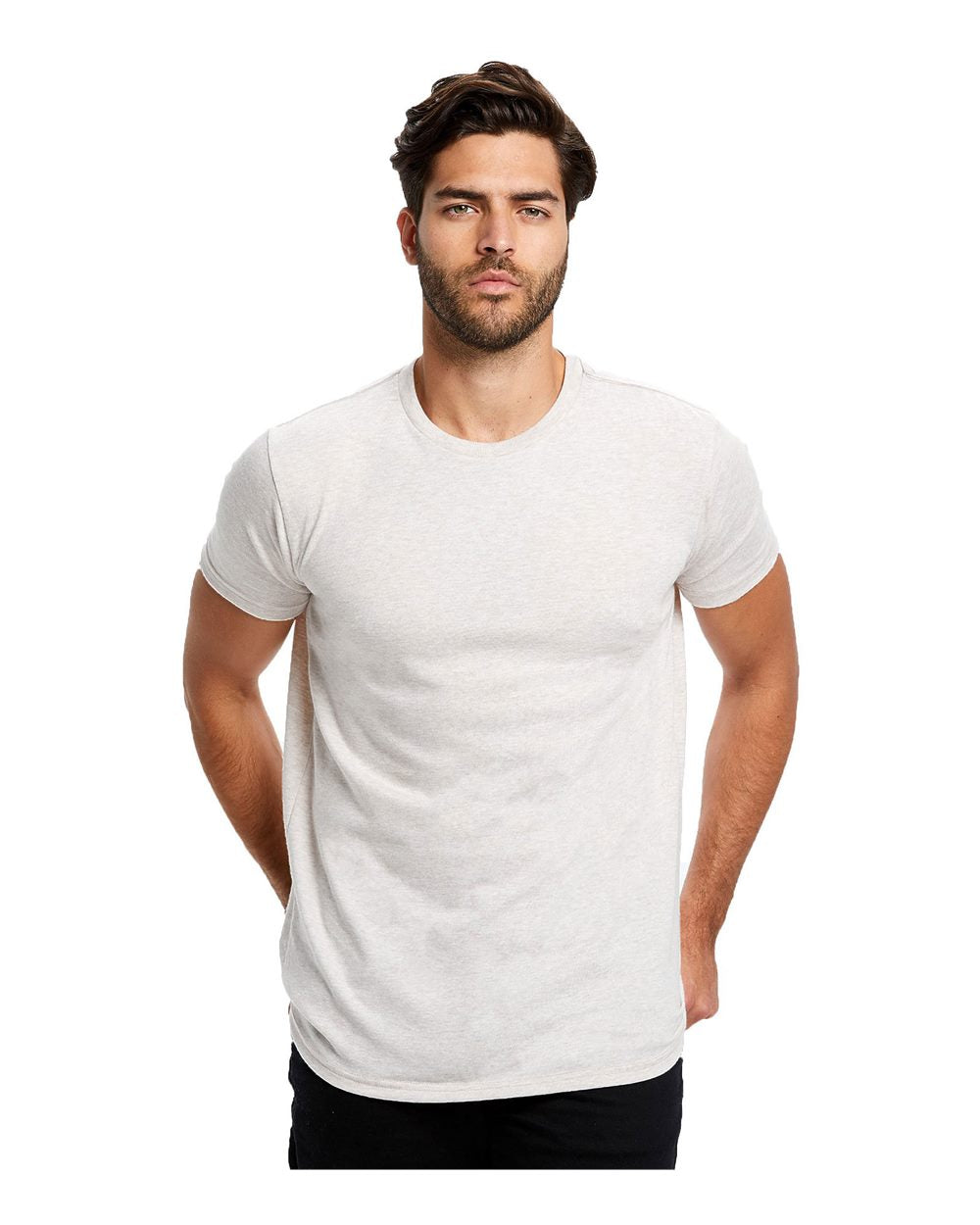 Unisex Tri-Blend T-Shirt - OnModelFront - B10673362 - Tri Oatmeal