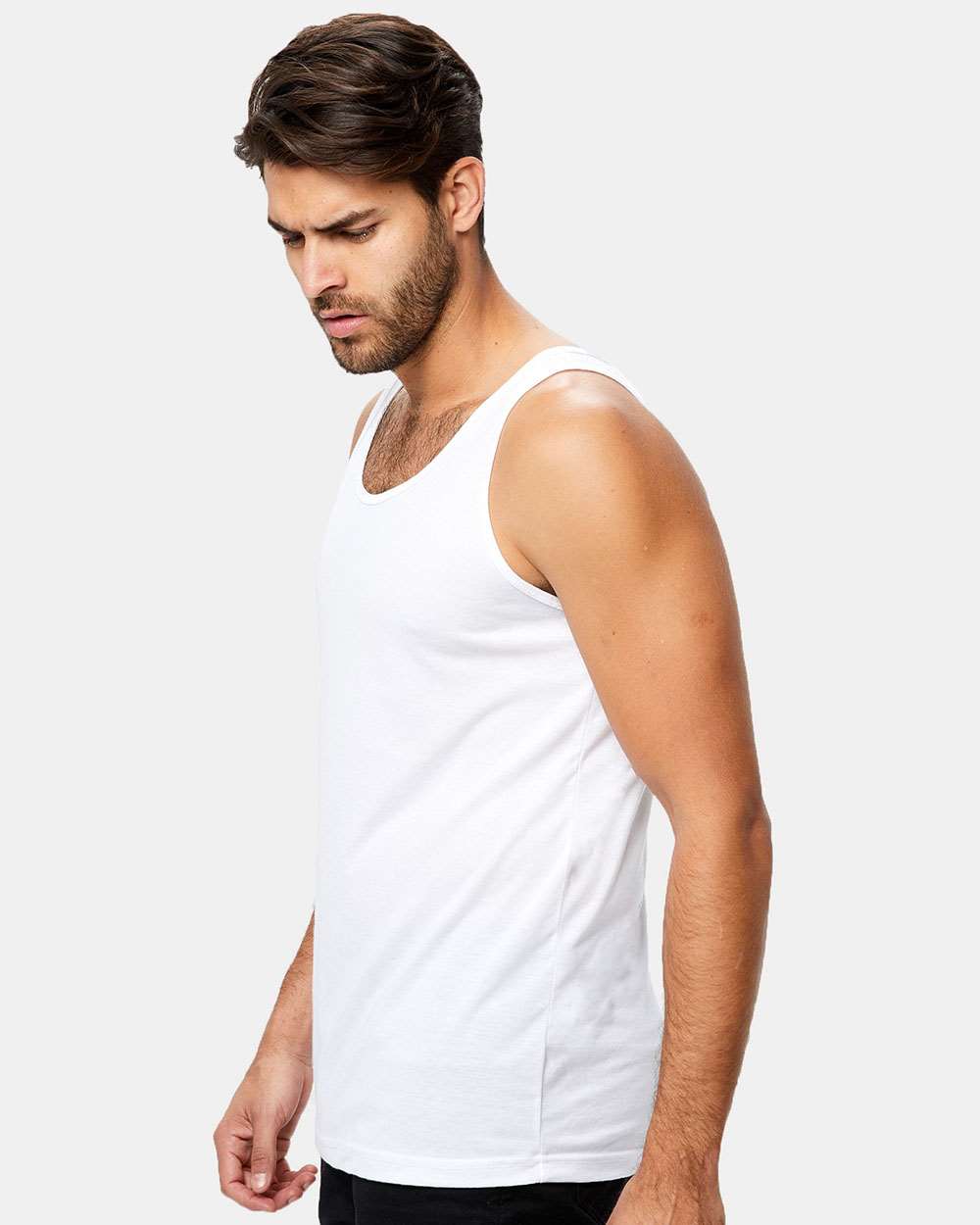 Unisex Poly-Cotton Tank Top - OnModelSide - B10773003 - White