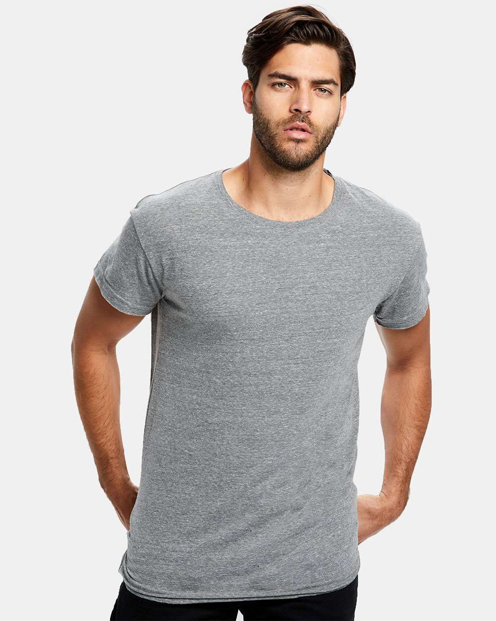 Unisex Skater T-Shirt - OnModelFront - B10973103 - Tri Grey