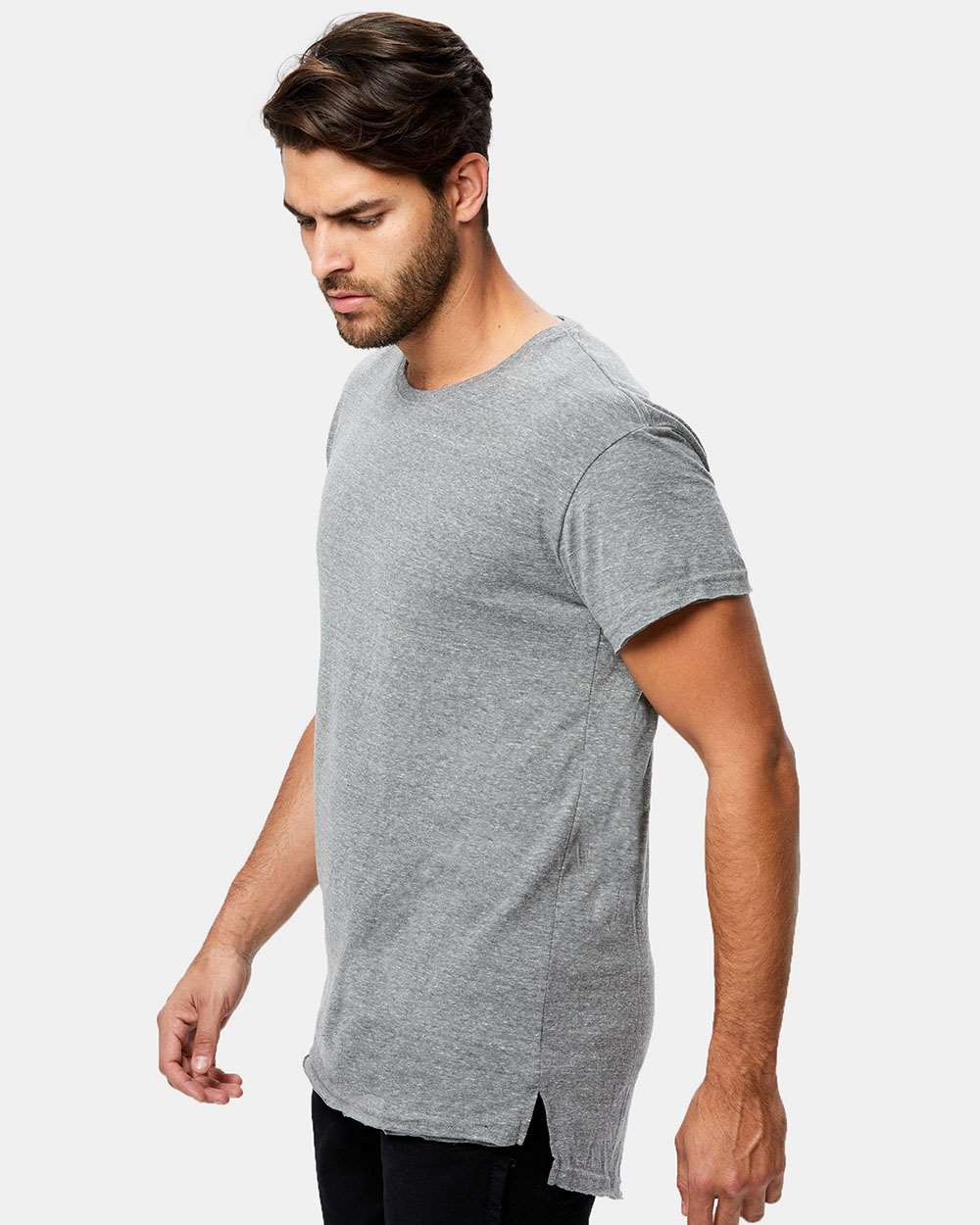 Unisex Skater T-Shirt - OnModelSide - B10973103 - Tri Grey