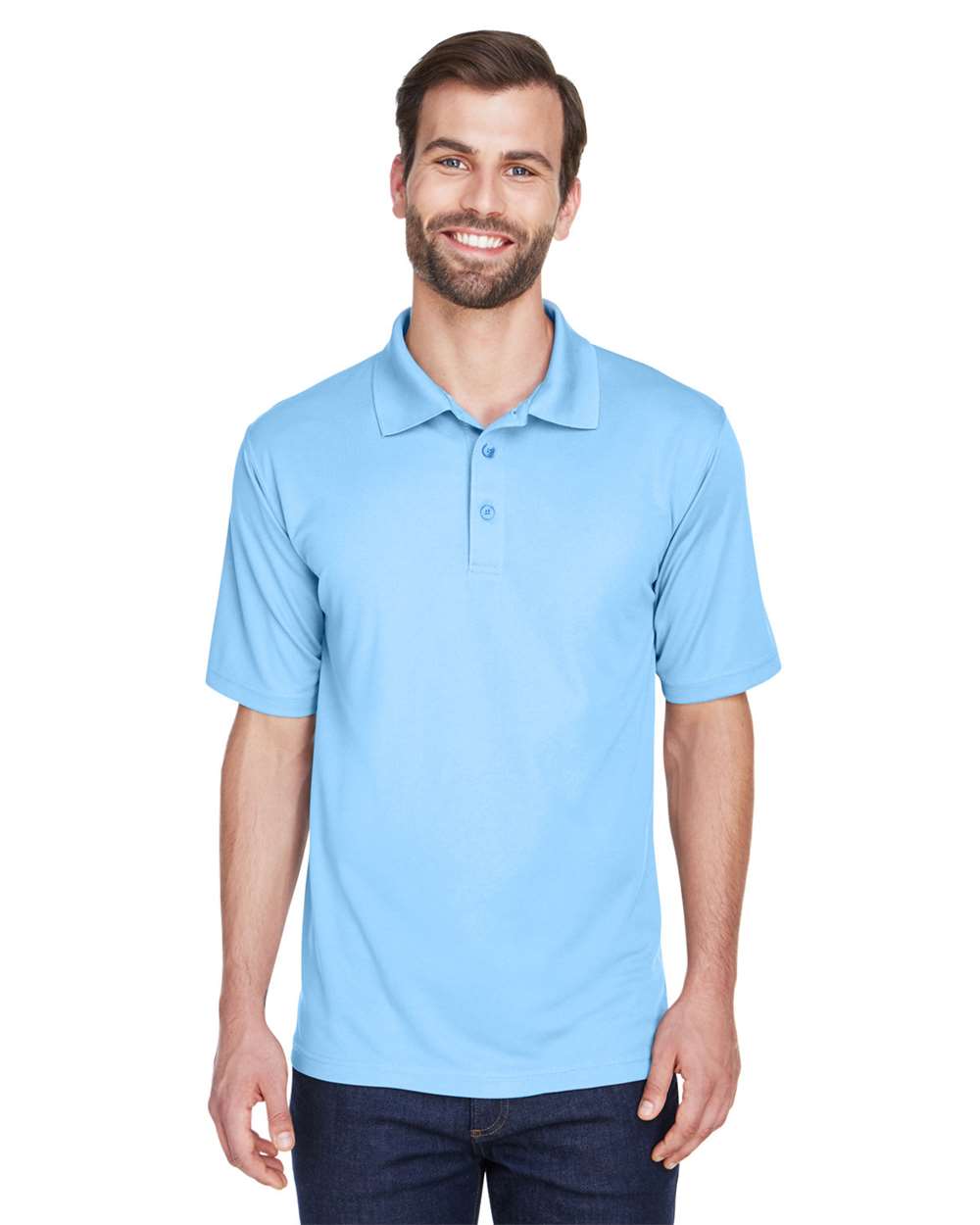 Men's Cool & Dry Mesh Piqué Polo - OnModelFront - B883E1263 - Columbia Blue