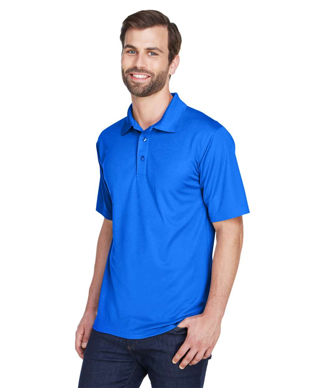 Men's Cool & Dry Mesh Piqué Polo - OnModelSide - B883E1753 - Royal