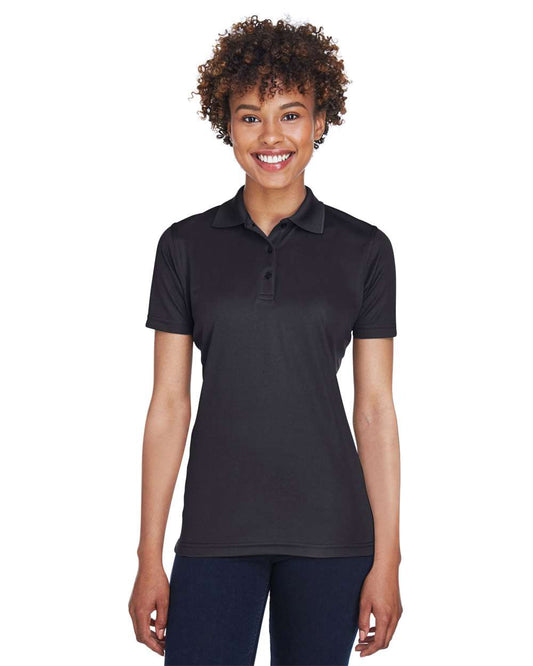 Women's Cool & Dry Mesh Piqué Polo - OnModelFront - B884E1503 - Black