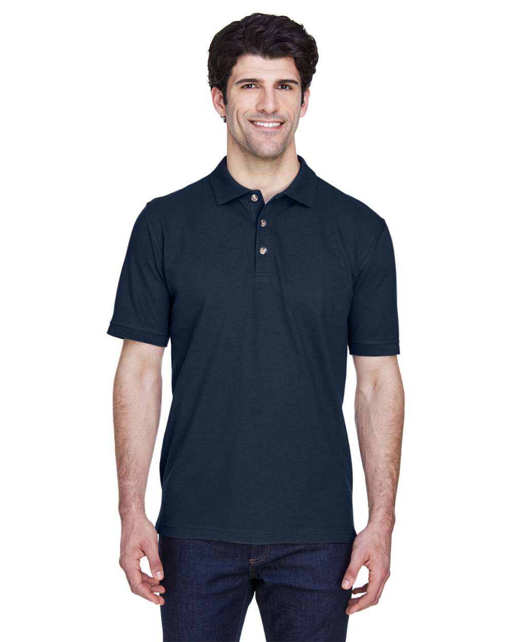 Men's Classic Piqué Polo - OnModelFront - B922E1653 - Navy