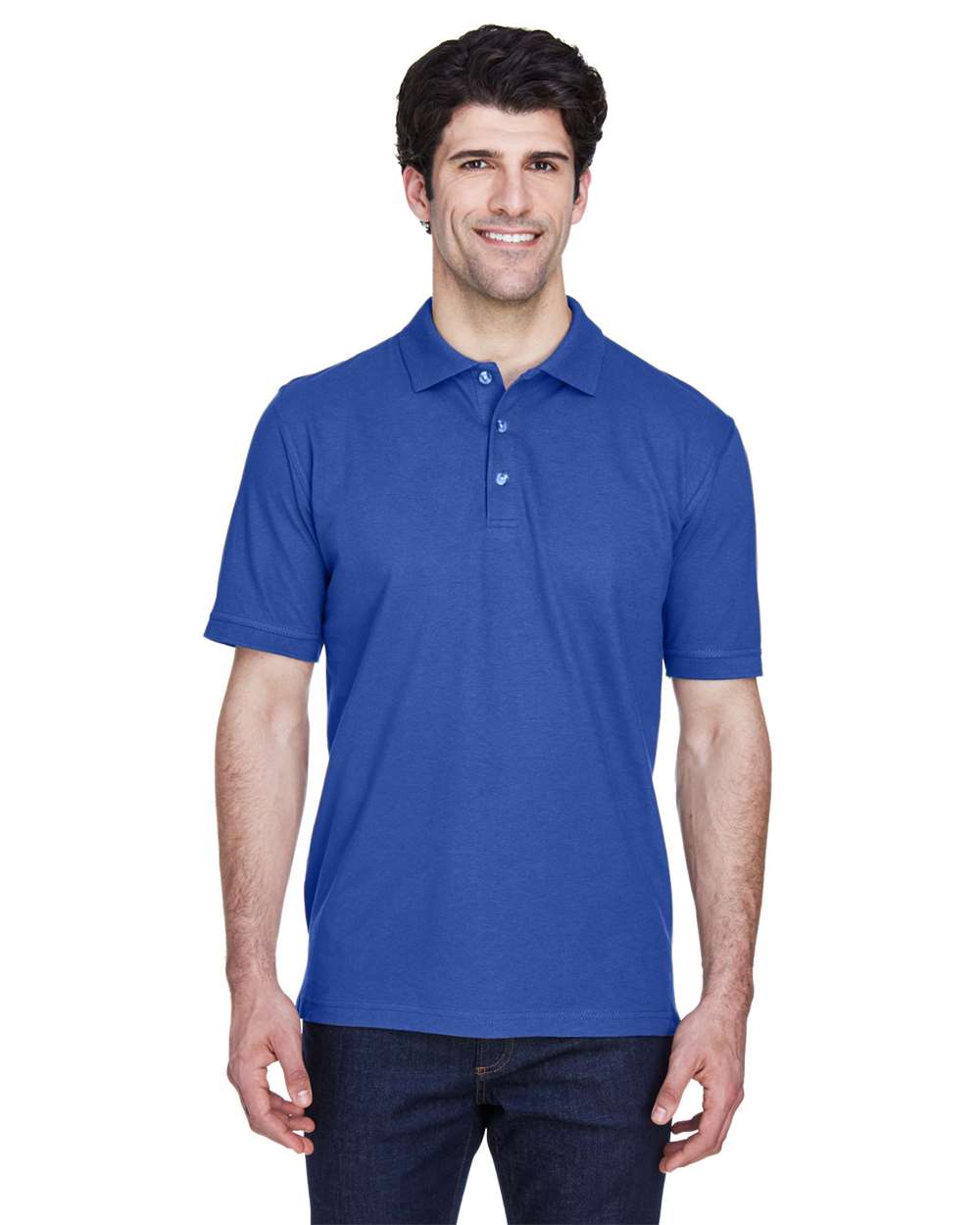 Men's Classic Piqué Polo - OnModelFront - B922E1753 - Royal