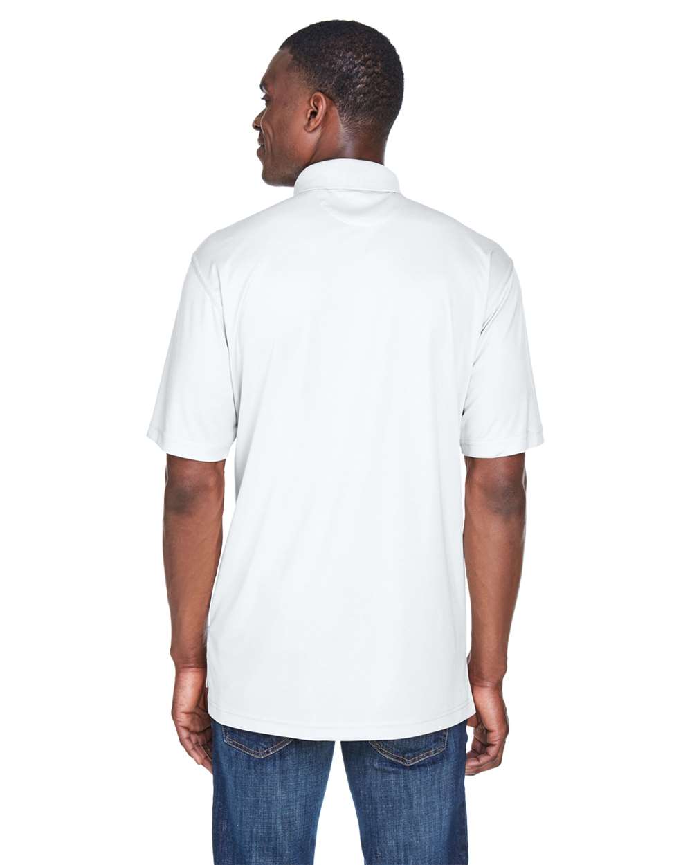 Men's Cool & Dry Sport Performance Interlock Polo - OnModelBack - B911E1003 - White