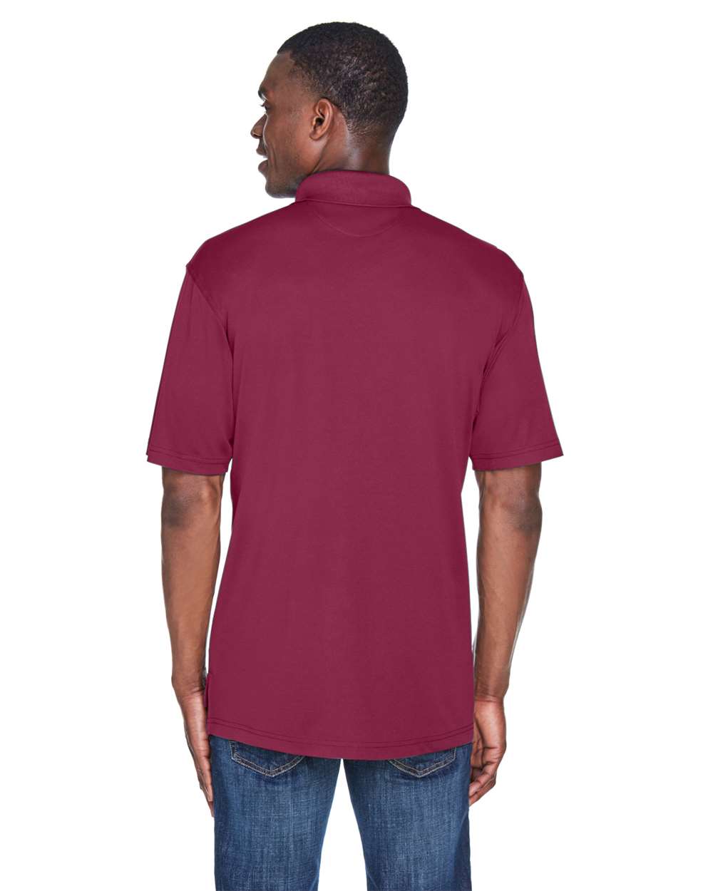 Men's Cool & Dry Sport Performance Interlock Polo - OnModelBack - B911E1533 - Maroon