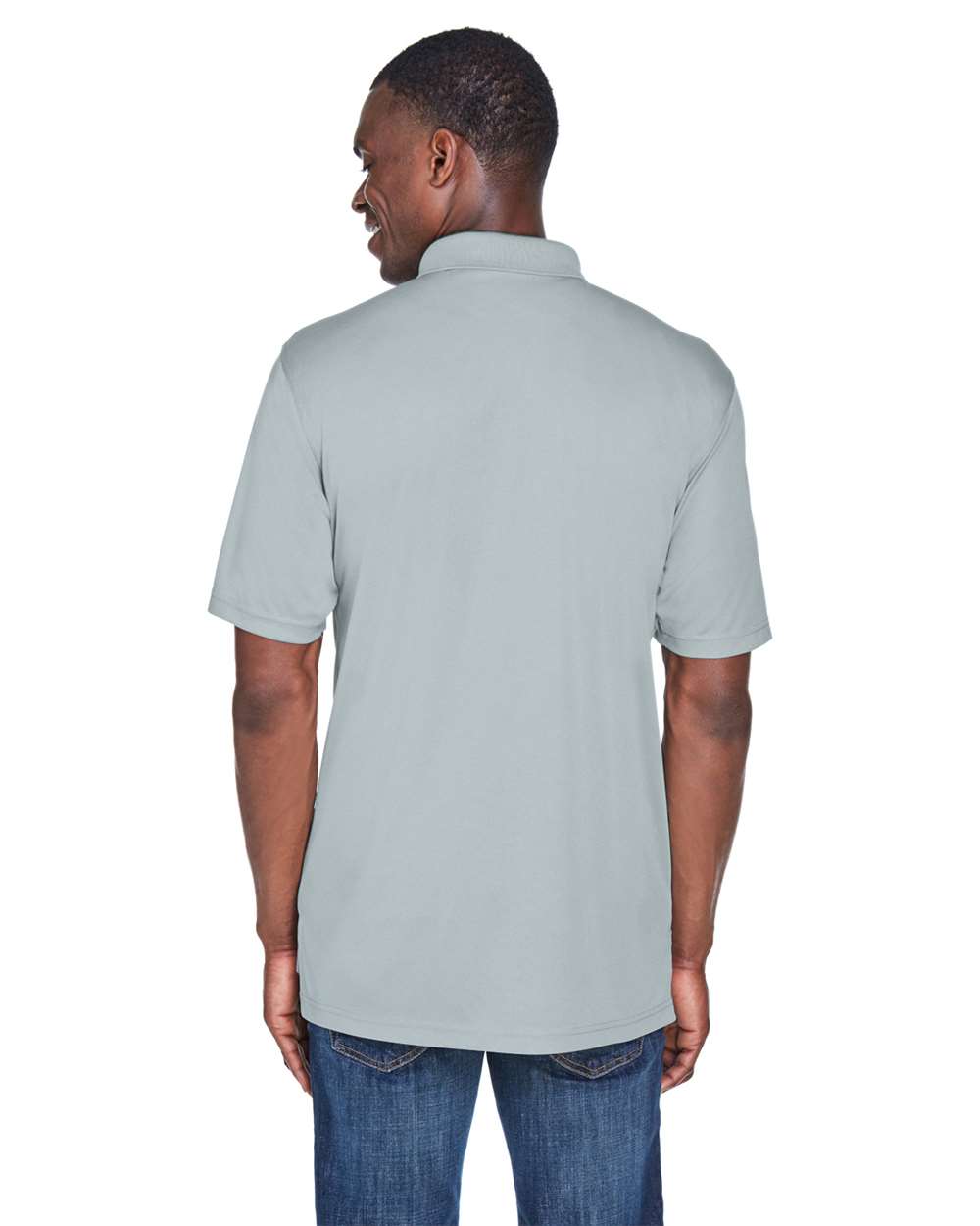 Men's Cool & Dry Sport Performance Interlock Polo - OnModelBack - B911E1593 - Grey