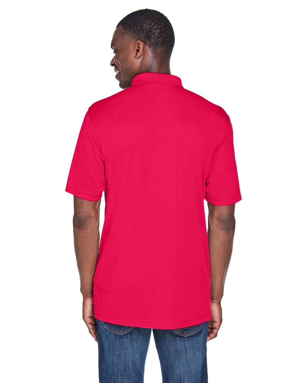 Men's Cool & Dry Sport Performance Interlock Polo - OnModelBack - B911E1703 - Red