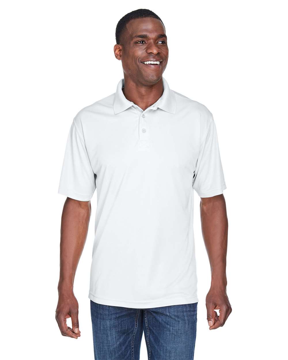 Men's Cool & Dry Sport Performance Interlock Polo - OnModelFront - B911E1003 - White