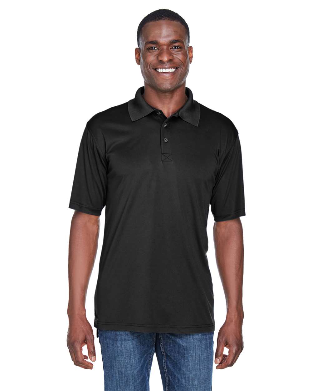Men's Cool & Dry Sport Performance Interlock Polo - OnModelFront - B911E1503 - Black