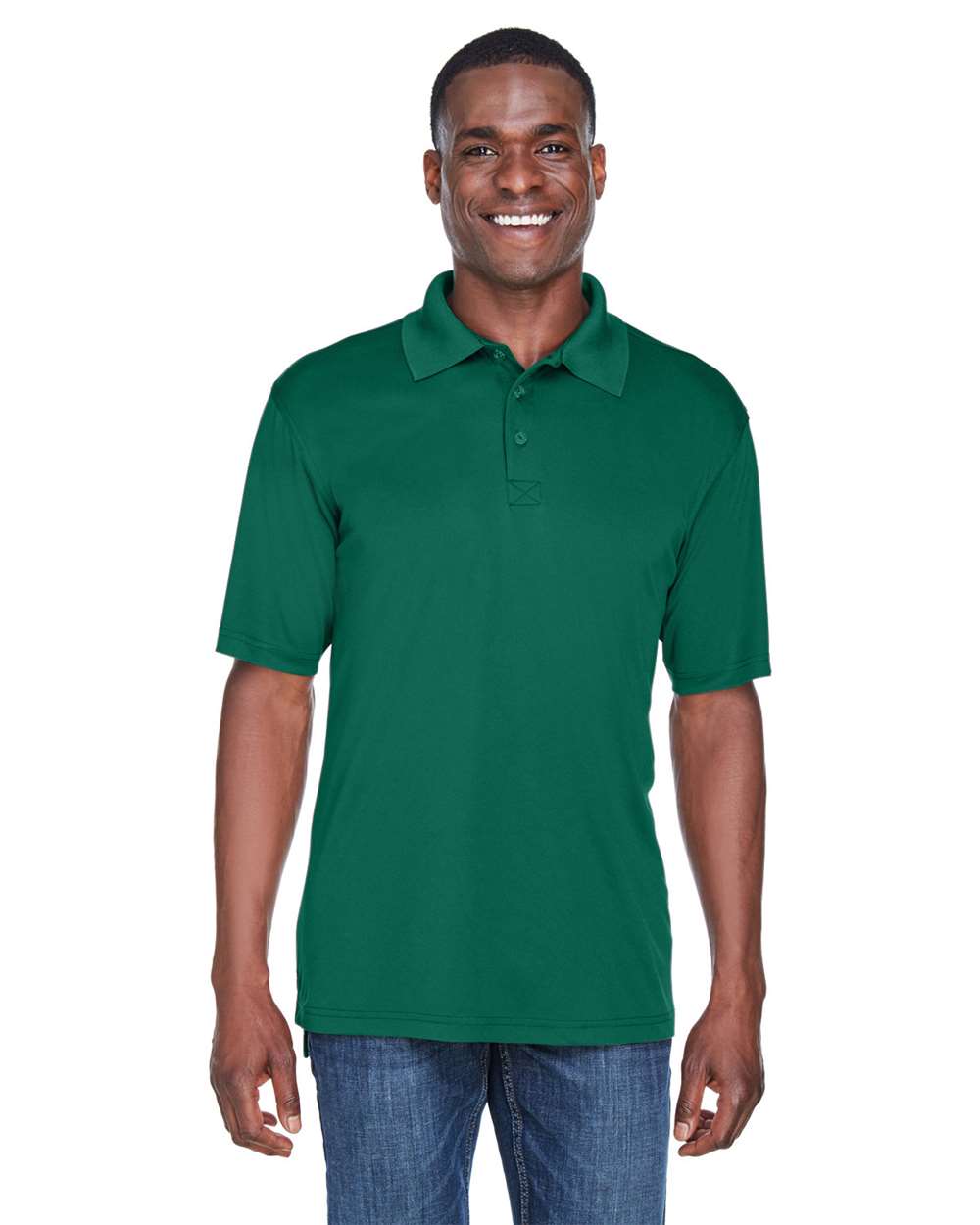 Men's Cool & Dry Sport Performance Interlock Polo - OnModelFront - B911E1543 - Forest Green