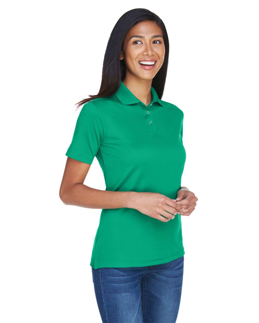 Women's Cool & Dry Sport Polo - OnModelSide - B897E1602 - Kelly