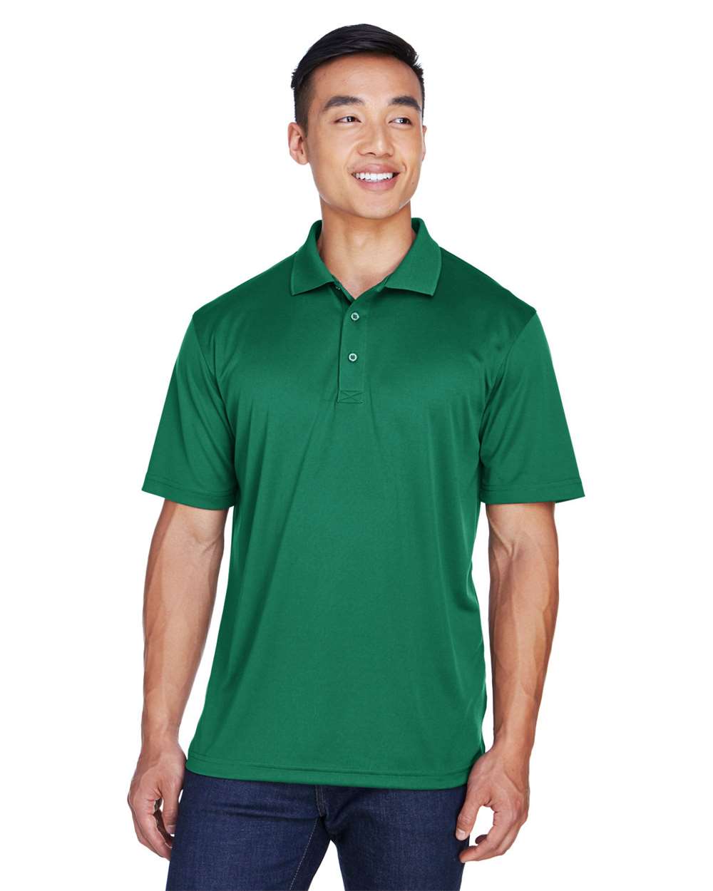 Men's Cool & Dry Sport Polo - OnModelFront - B898E1543 - Forest Green