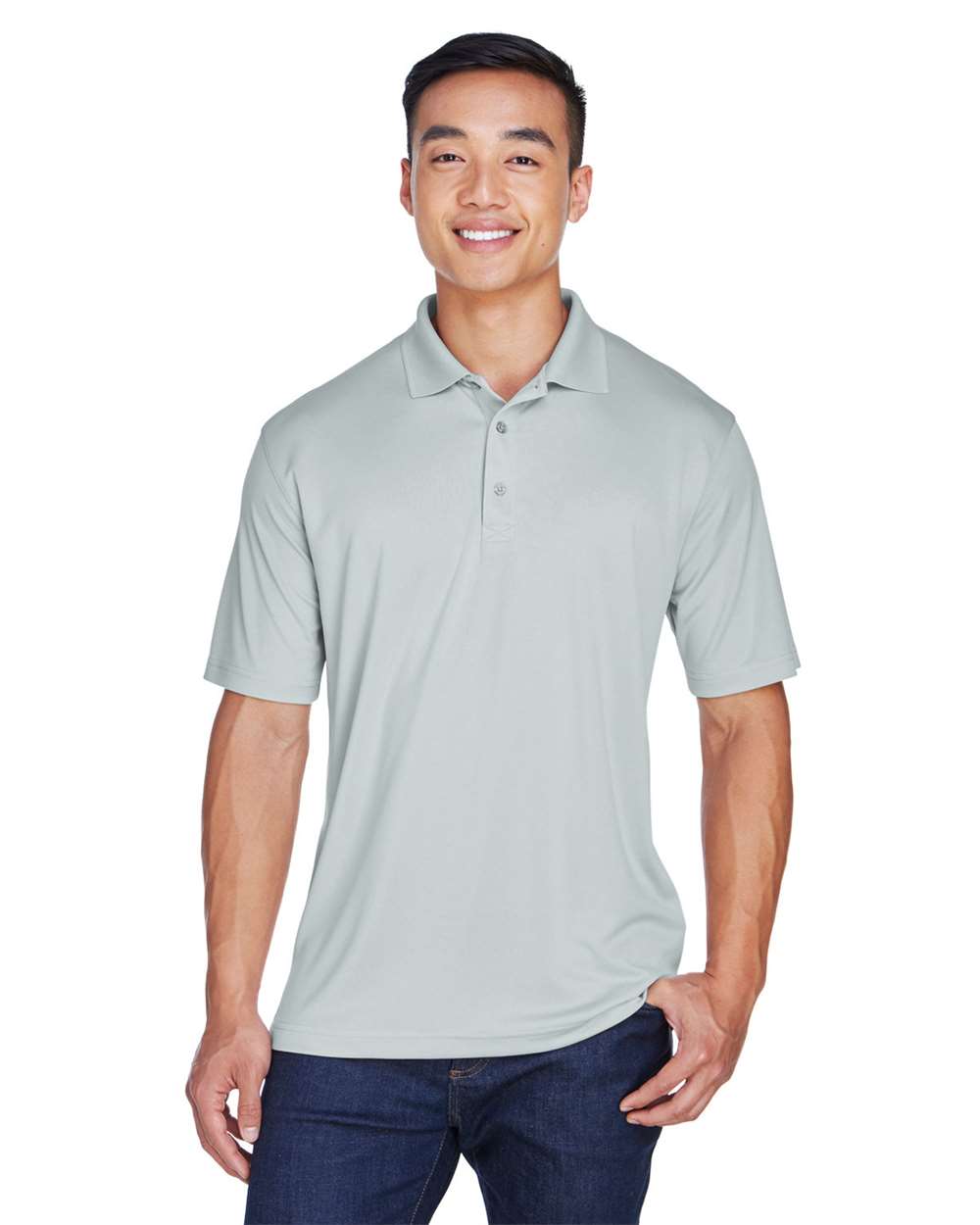 Men's Cool & Dry Sport Polo - OnModelFront - B898E1593 - Grey