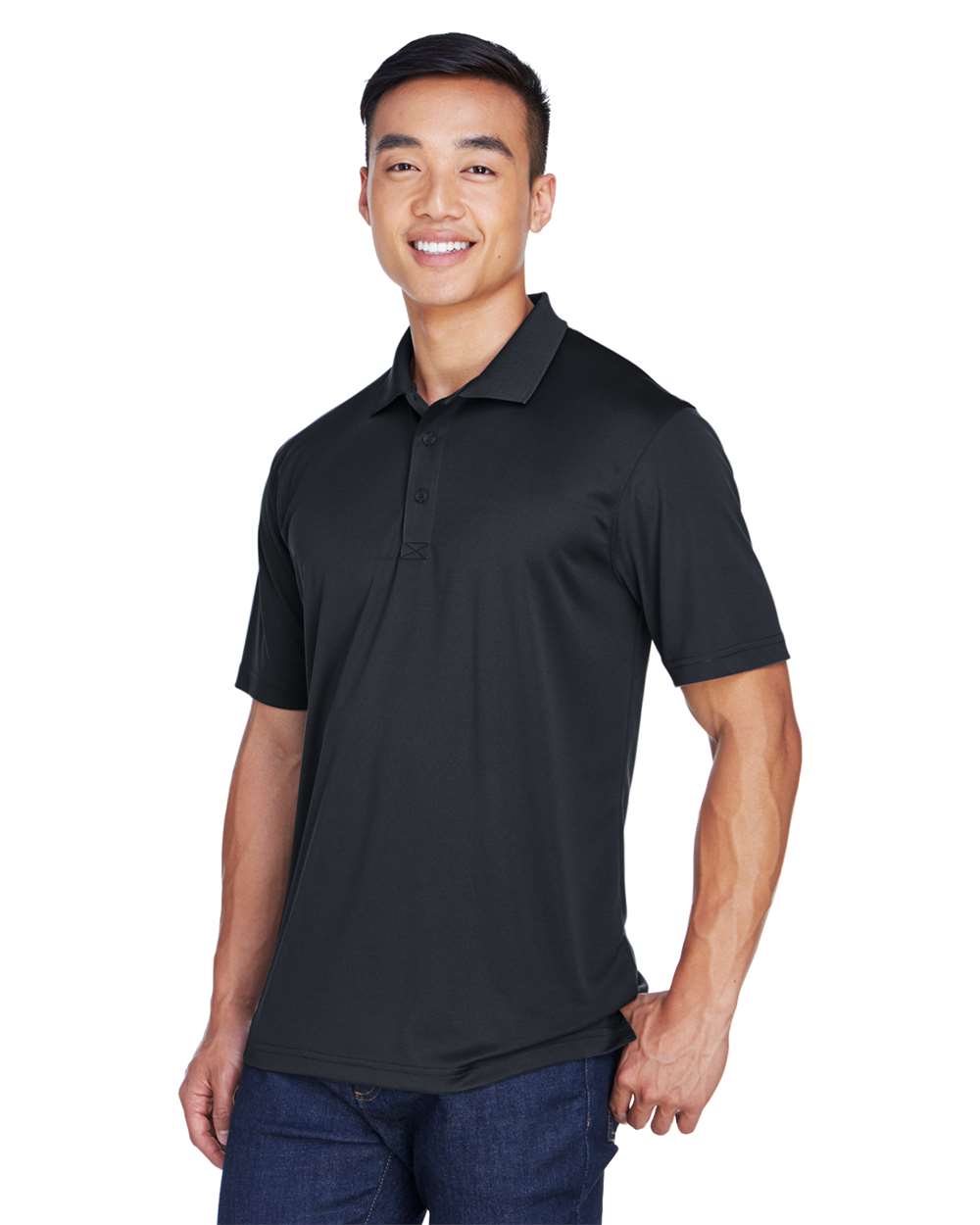 Men's Cool & Dry Sport Polo - OnModelSide - B898E1503 - Black
