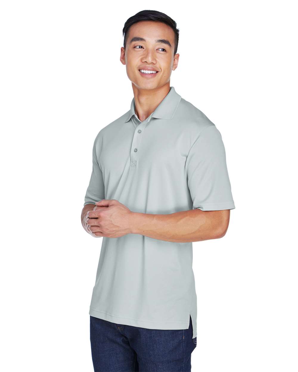 Men's Cool & Dry Sport Polo - OnModelSide - B898E1593 - Grey