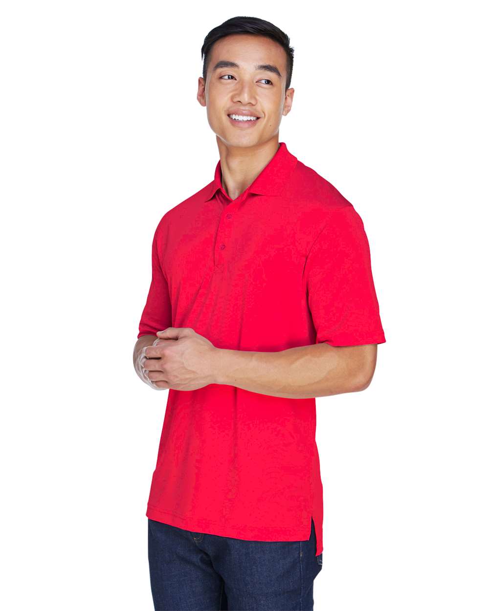 Men's Cool & Dry Sport Polo - OnModelSide - B898E1703 - Red