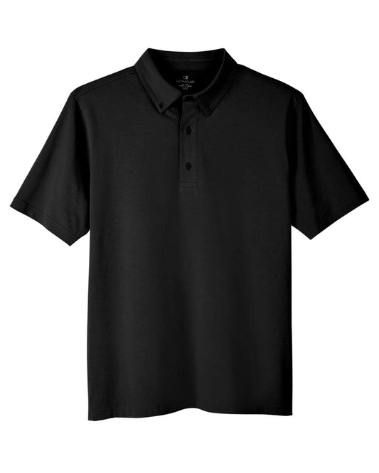 Men's Lakeshore Stretch Cotton Performance Polo - Front - B960E1503 - Black