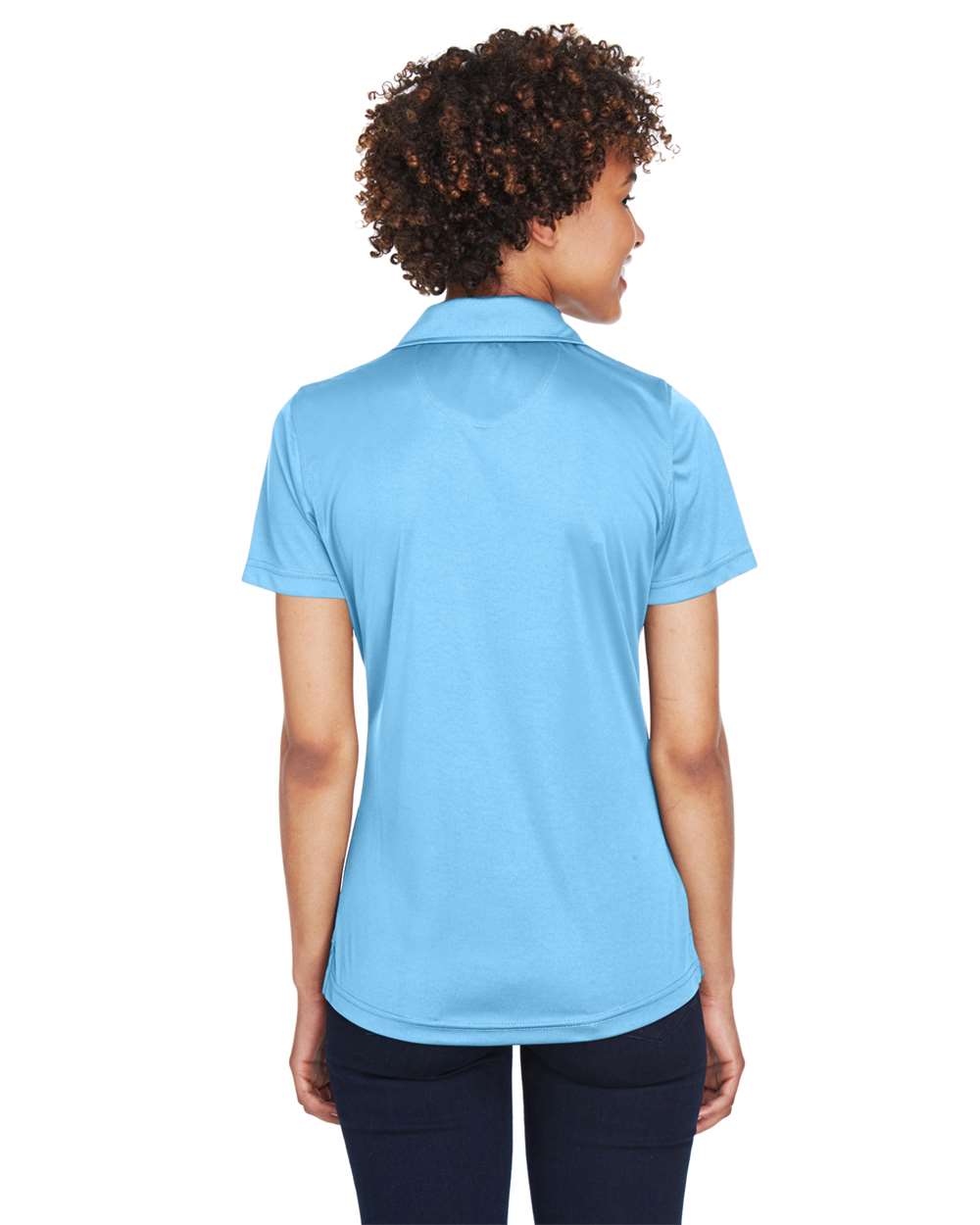 Women's Cool & Dry Sport Performance Interlock Polo - OnModelBack - B912E1262 - Columbia Blue