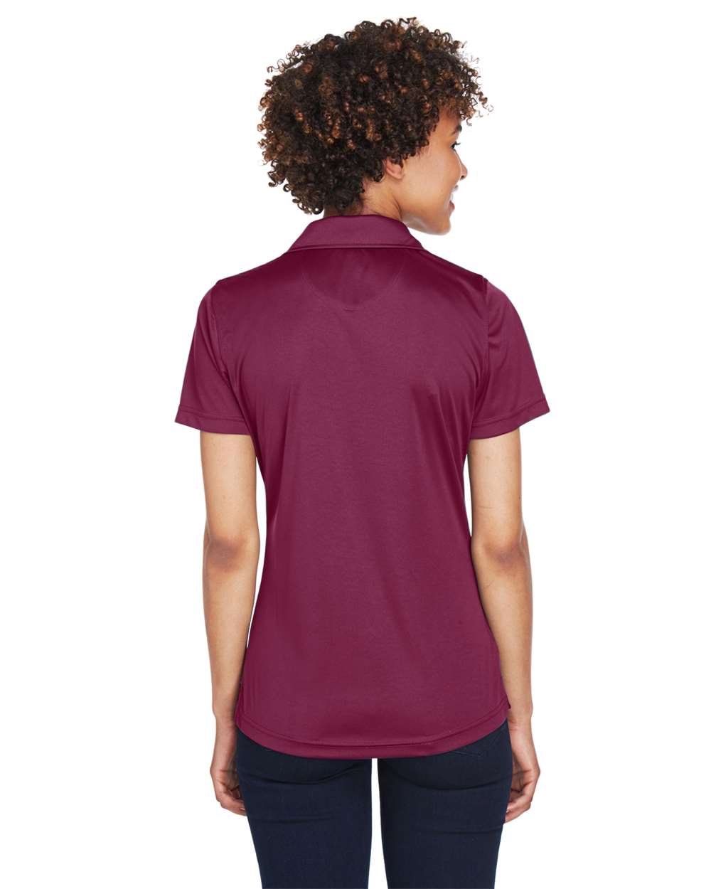 Women's Cool & Dry Sport Performance Interlock Polo - OnModelBack - B912E1532 - Maroon
