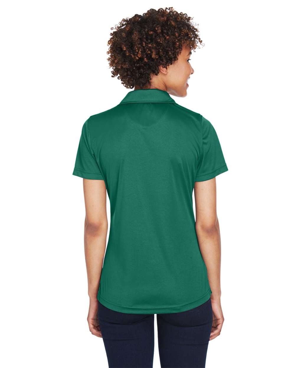 Women's Cool & Dry Sport Performance Interlock Polo - OnModelBack - B912E1542 - Forest Green