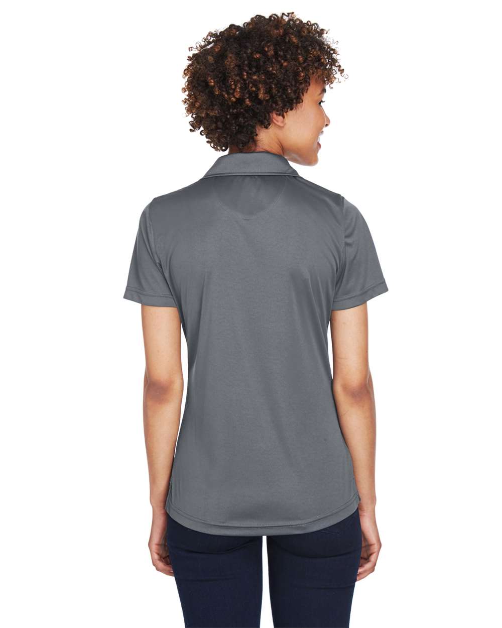 Women's Cool & Dry Sport Performance Interlock Polo - OnModelBack - B912E1622 - Charcoal