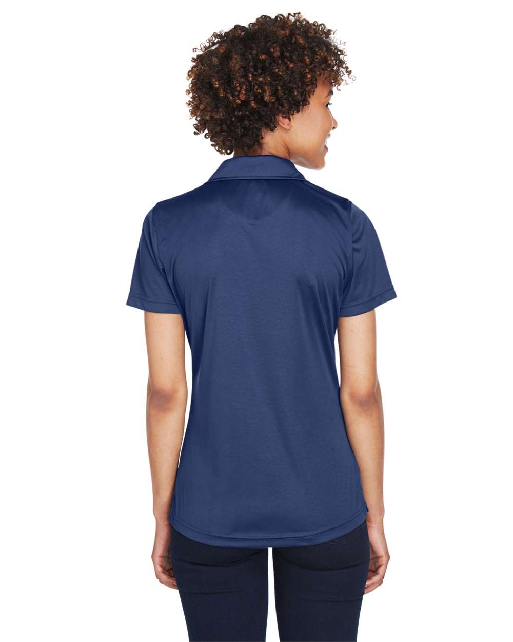 Women's Cool & Dry Sport Performance Interlock Polo - OnModelBack - B912E1652 - Navy