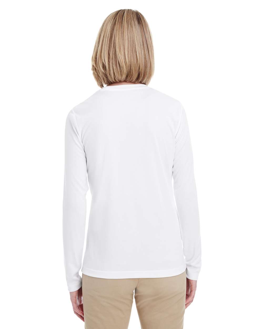 Women's Cool & Dry Performance Long Sleeve Top - OnModelBack - B936E1003 - White
