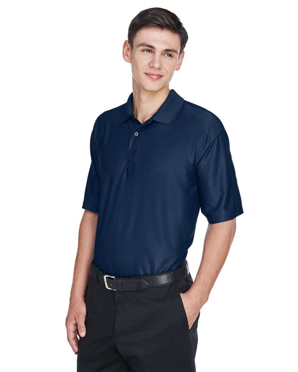 Men's Cool & Dry Elite Performance Polo - OnModelSide - B905E1653 - Navy