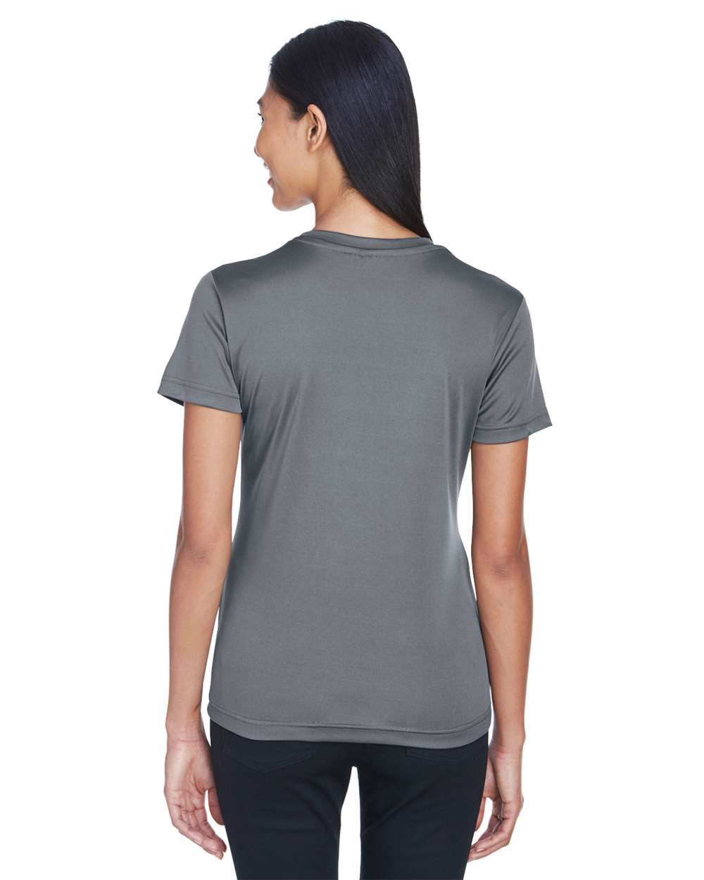 Women's Cool and Dry Performance T-Shirt - OnModelBack - B933E1623 - Charcoal
