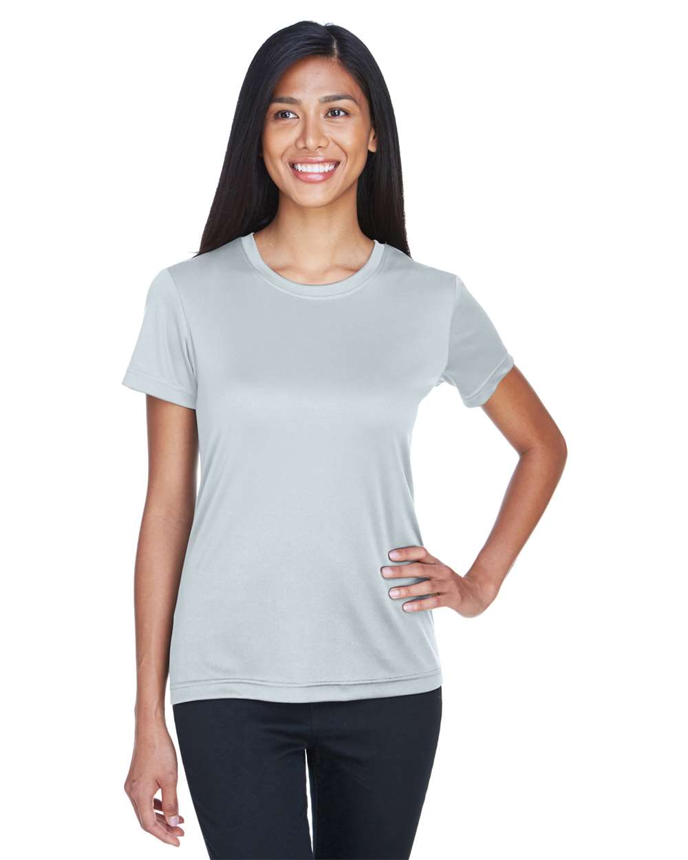 Women's Cool and Dry Performance T-Shirt - OnModelFront - B933E1593 - Grey
