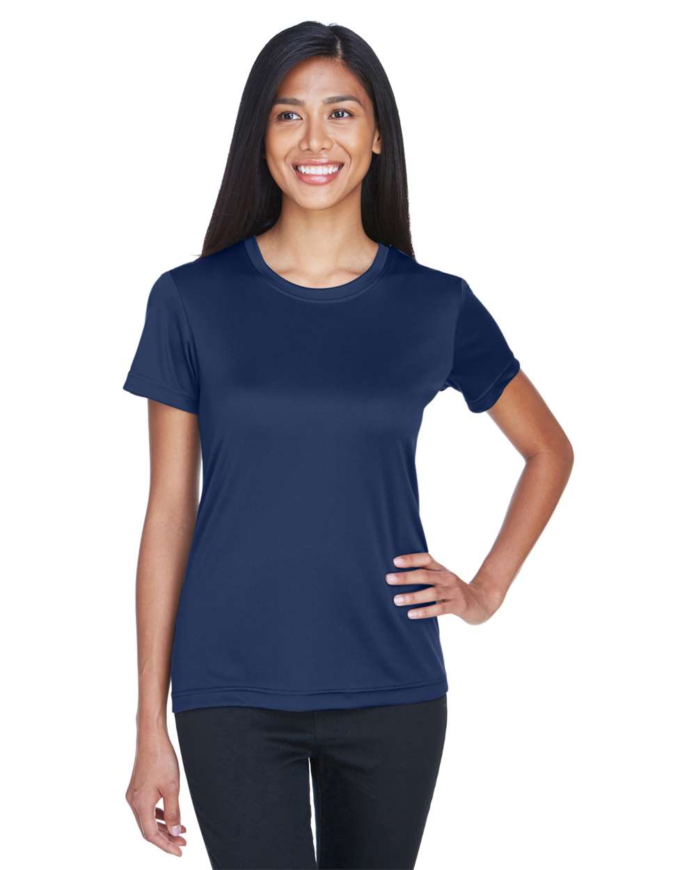 Women's Cool and Dry Performance T-Shirt - OnModelFront - B933E1653 - Navy