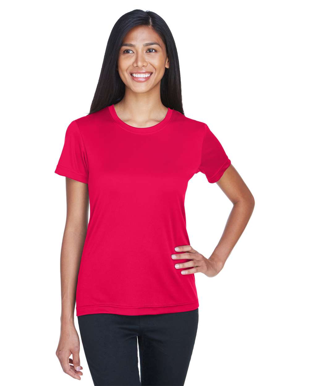 Women's Cool and Dry Performance T-Shirt - OnModelFront - B933E1703 - Red