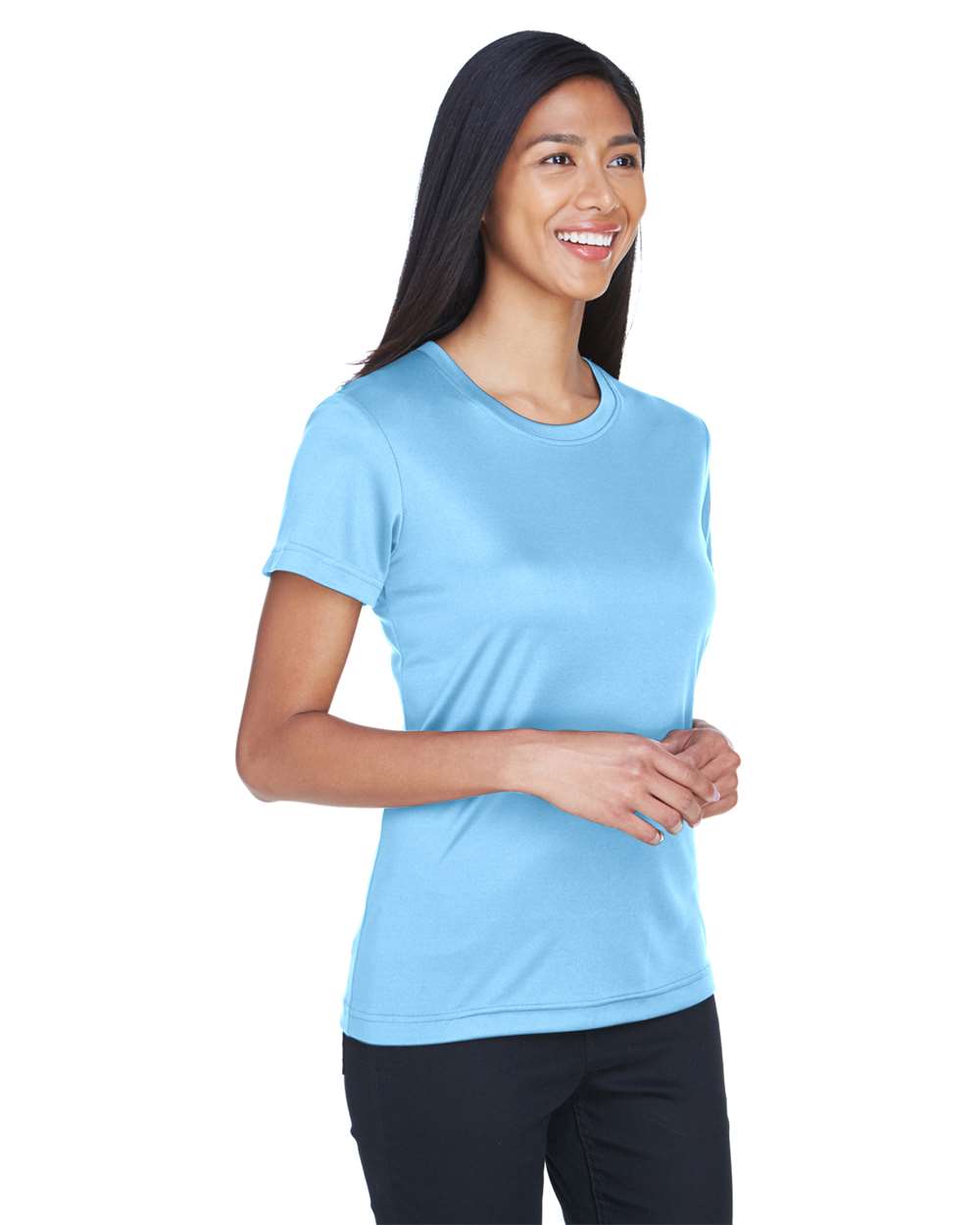 Women's Cool and Dry Performance T-Shirt - OnModelSide - B933E1263 - Columbia Blue