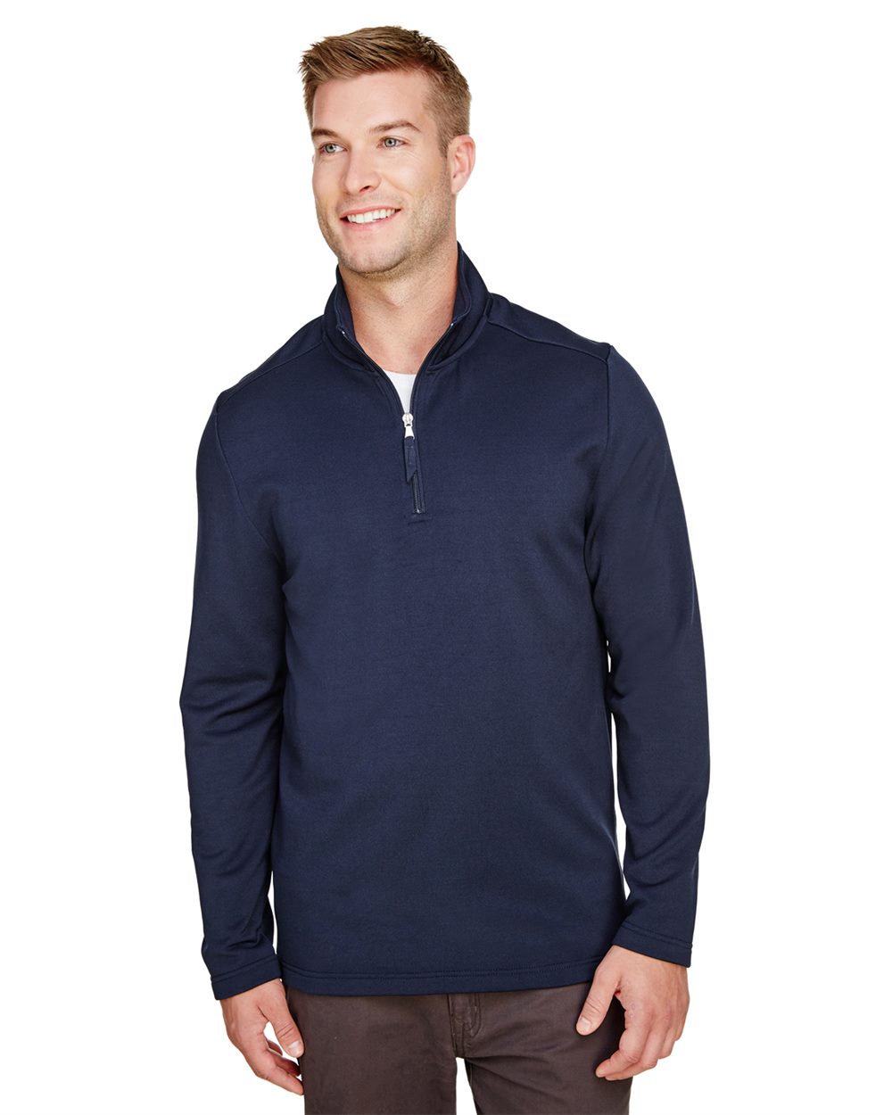 Men's Coastal Pique Fleece Quarter-Zip Pullover - styleImage