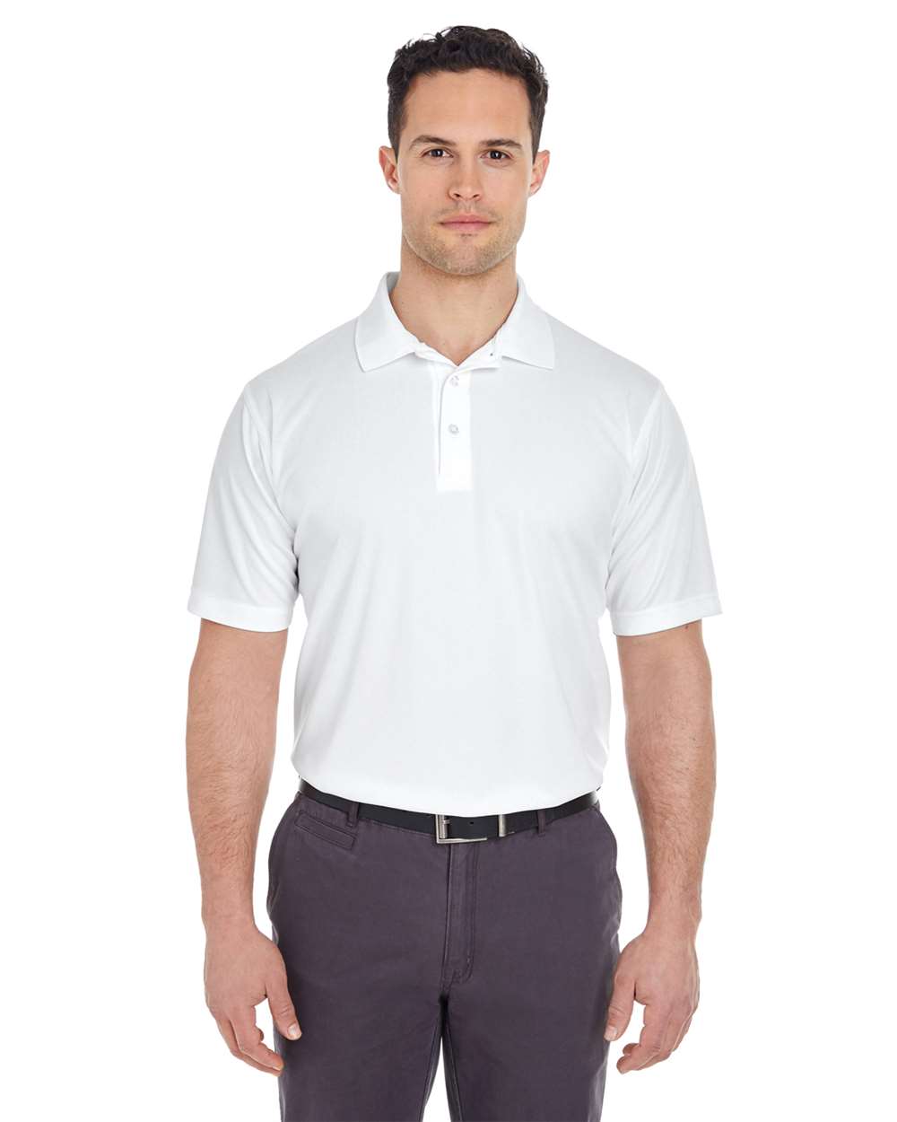 Men's Tall Cool & Dry Mesh Piqué Polo - OnModelFront - B886E1006 - White