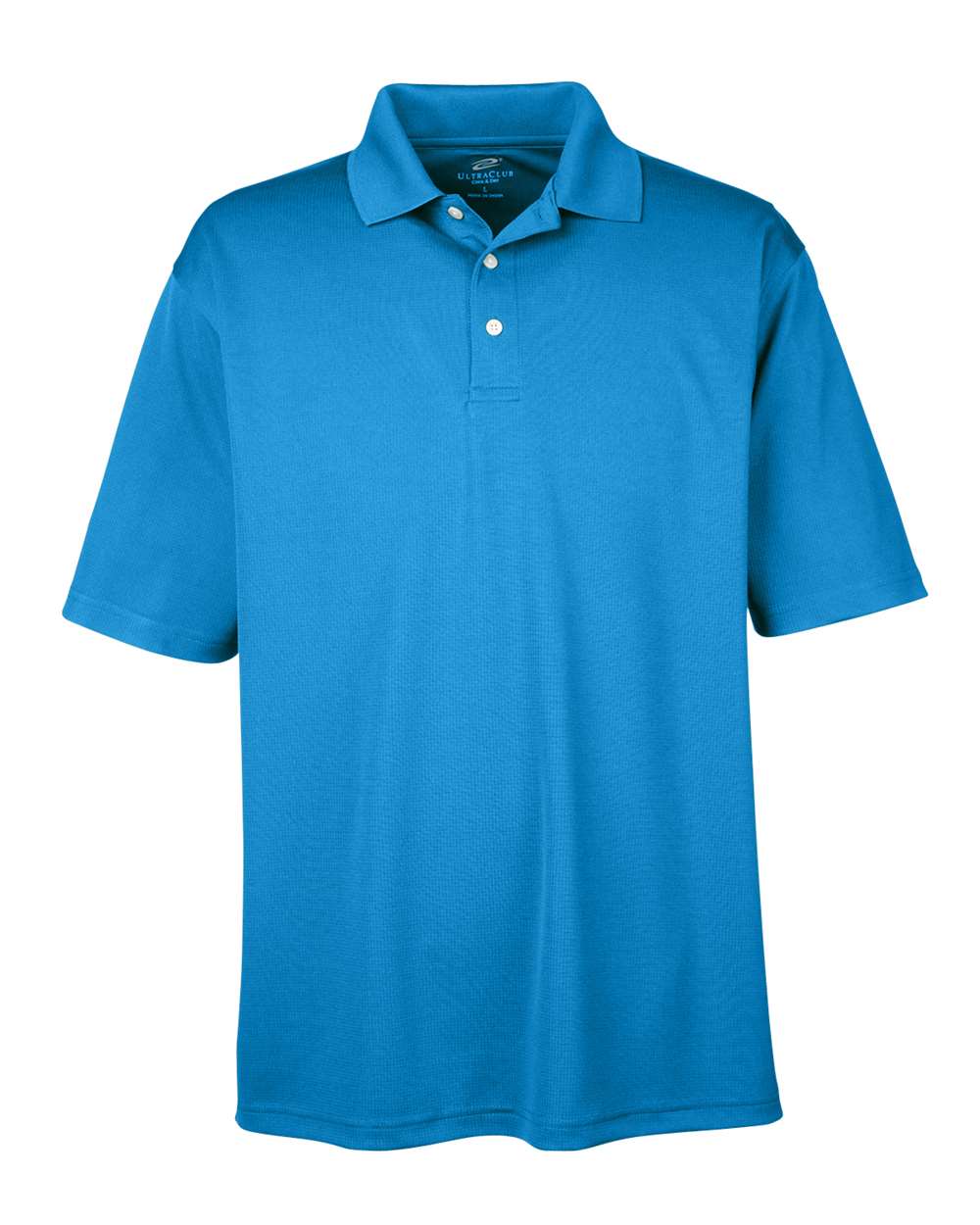 Men's Cool & Dry Stain-Release Performance Polo - Front - B914E1254 - Pacific Blue