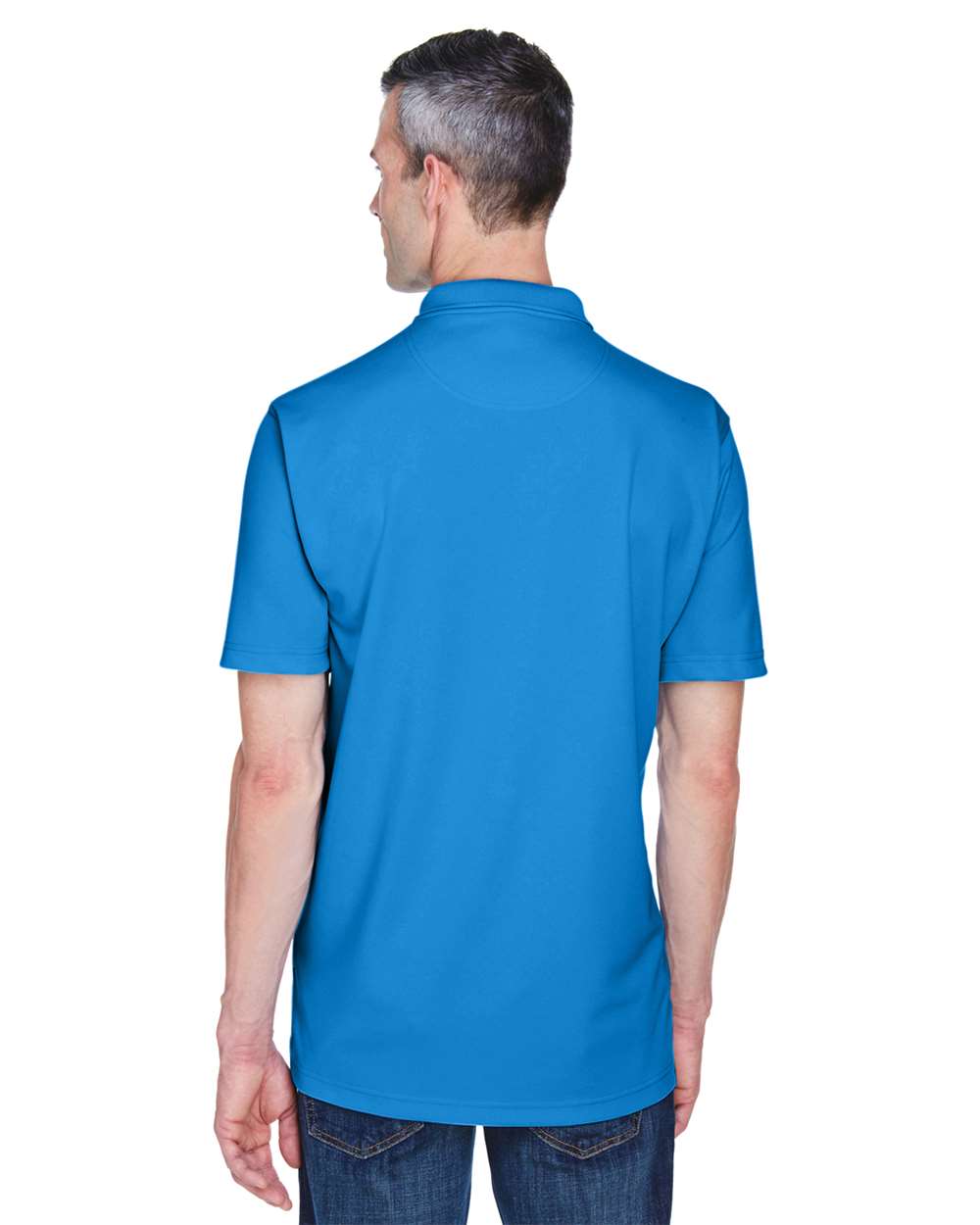Men's Cool & Dry Stain-Release Performance Polo - OnModelBack - B914E1254 - Pacific Blue