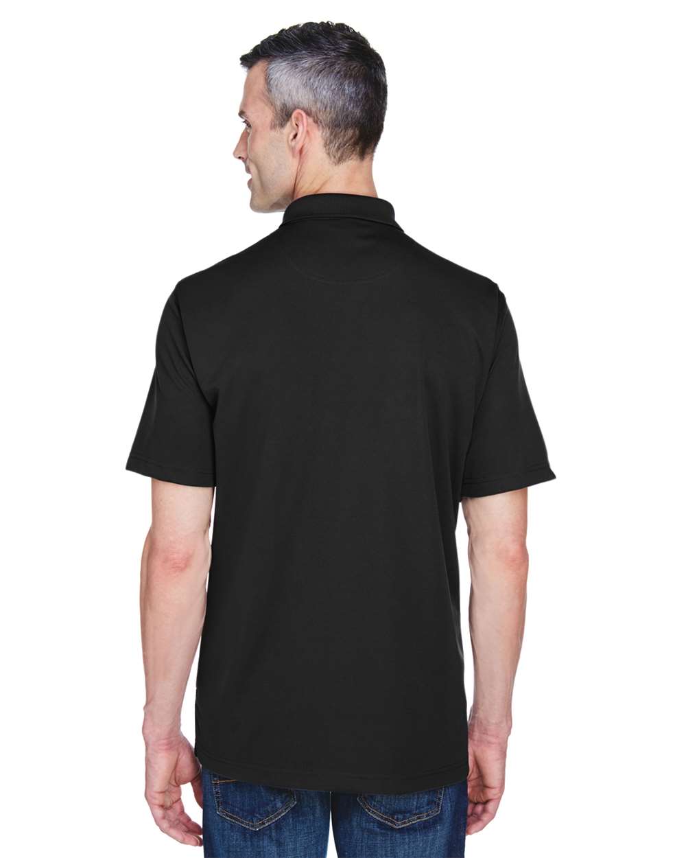 Men's Cool & Dry Stain-Release Performance Polo - OnModelBack - B914E1503 - Black