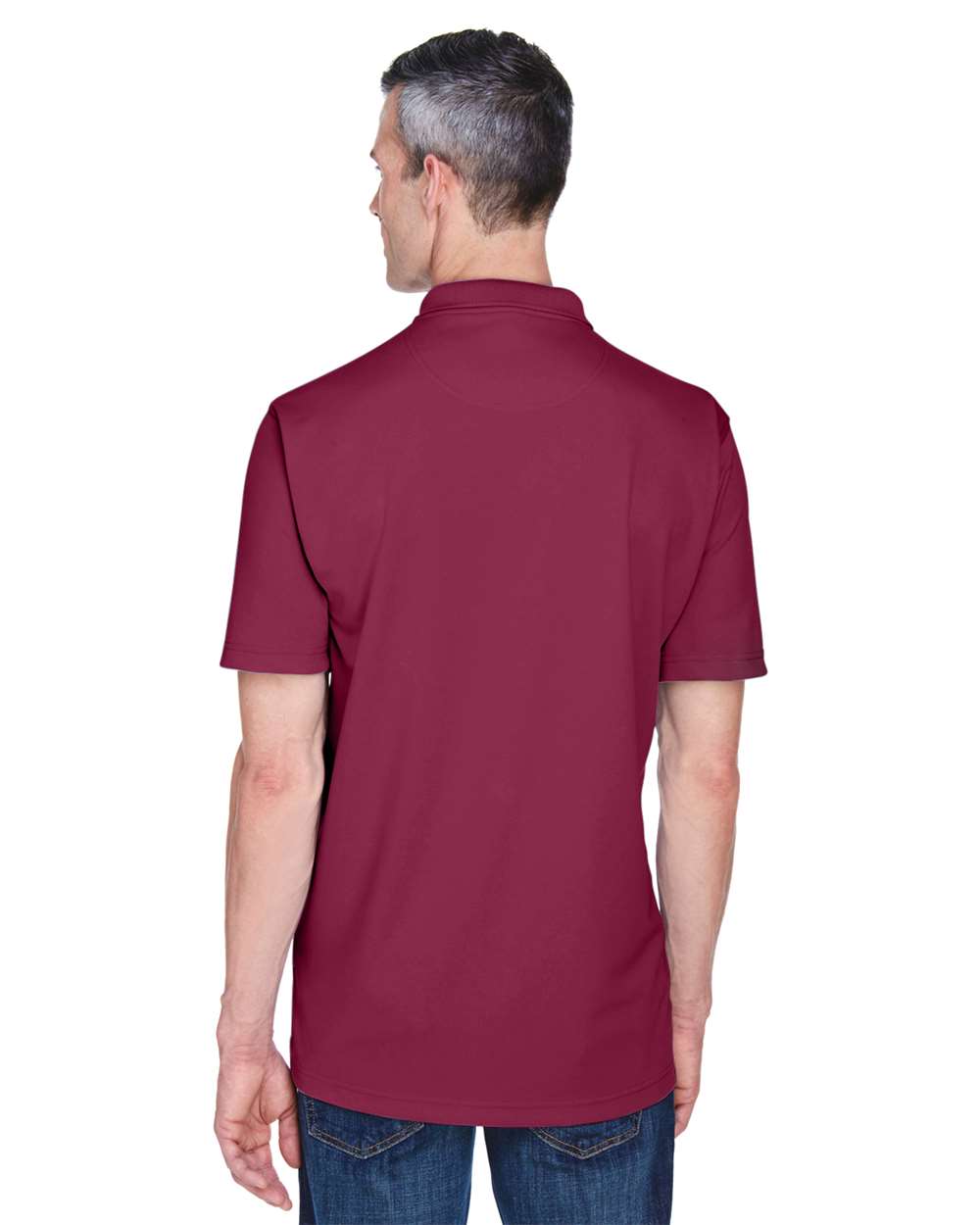 Men's Cool & Dry Stain-Release Performance Polo - OnModelBack - B914E1533 - Maroon