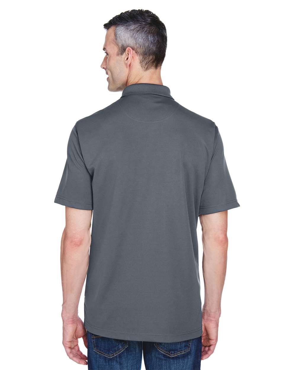 Men's Cool & Dry Stain-Release Performance Polo - OnModelBack - B914E1623 - Charcoal