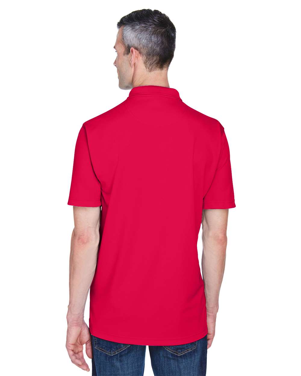 Men's Cool & Dry Stain-Release Performance Polo - OnModelBack - B914E1703 - Red
