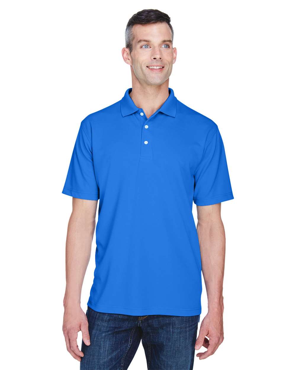 Men's Cool & Dry Stain-Release Performance Polo - OnModelFront - B914E1113 - Royal